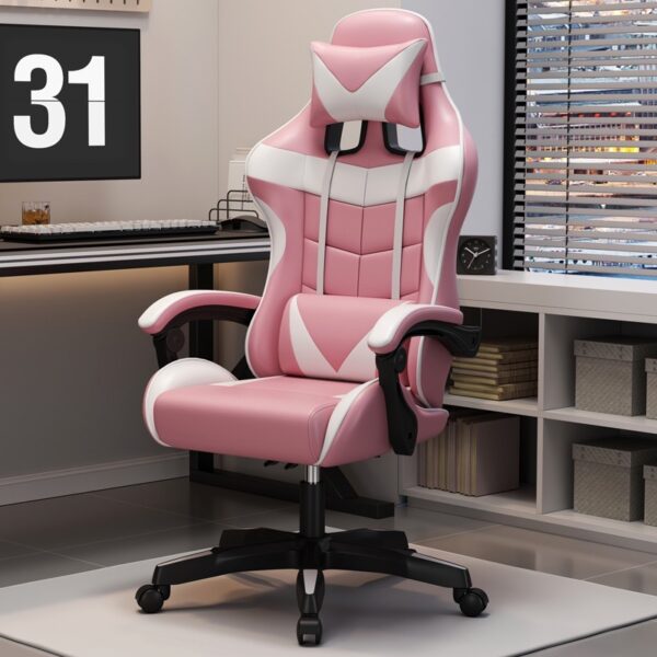 Leather adjustable gaming chair-Pink
