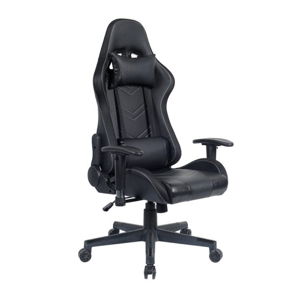 Led black leather lifting swivel gaming chair - Image 2