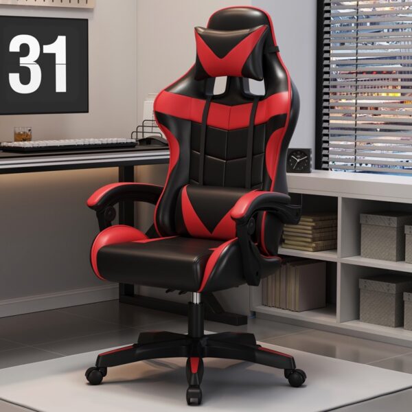 Leather adjustable gaming chair-Red