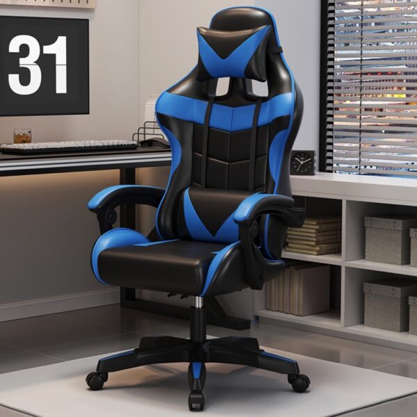 Leather adjustable gaming chair-Blue