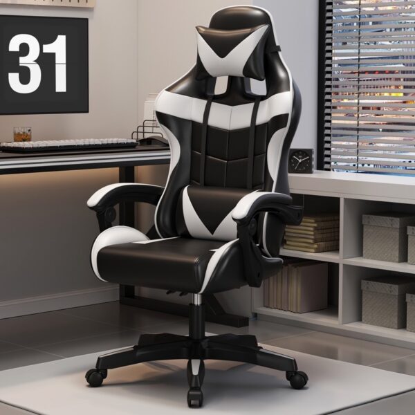 Leather adjustable gaming chair-Black
